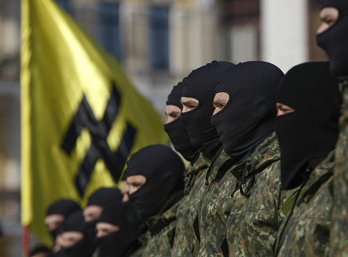 Volunteers for the Ukrainian interior ministry's "Azov" battalion. (Reuters/Valentyn Ogirenko)