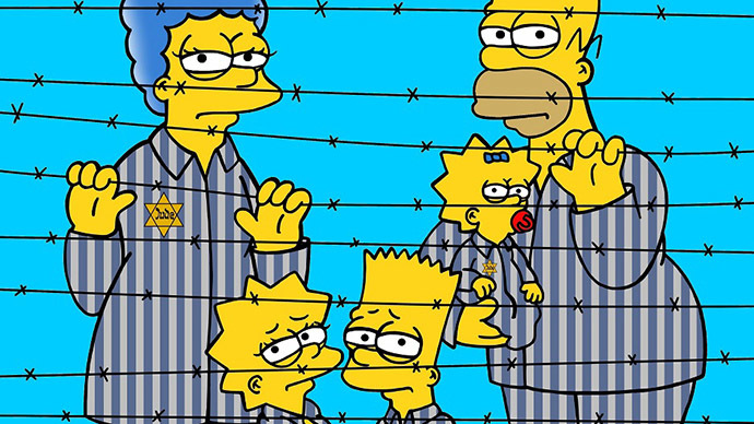 The Simpsons go to Auschwitz in Italian artist's new series