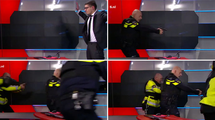 Gunman enters Dutch TV station, demands to go on air (VIDEO)