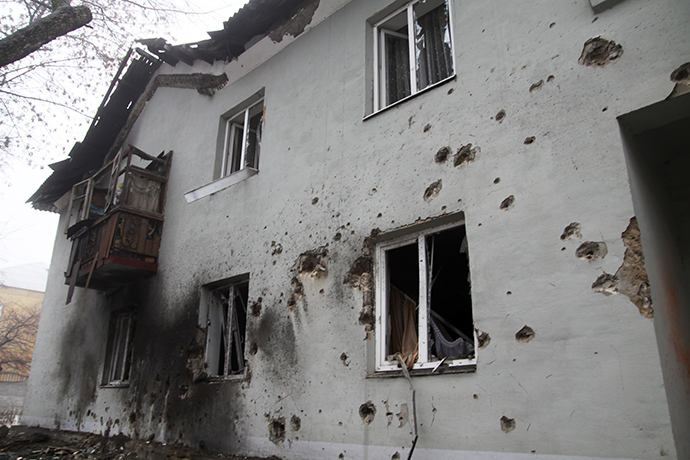 A house destroyed by Ukrainian army's shelling in Kuybyshevsky district, Donetsk (RIA Novosti / Sergey Averin)