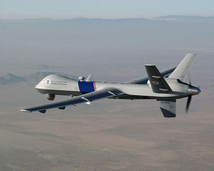MQ-9 Reaper drone. (Image from Wikidepia by cbp.gov)