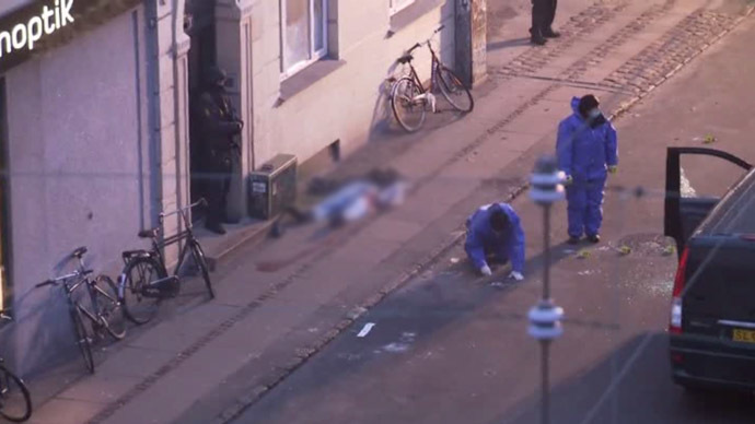 Still from APTN video shows man shot by police in Copenhagen on February 15, 2015. The man is suspected of attacking a synagogue and a free speech debate a few hours earlier. 