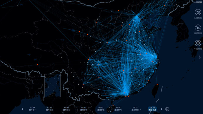 ​Long march: Chinese search engine uses heat map to chart massive New Year migration