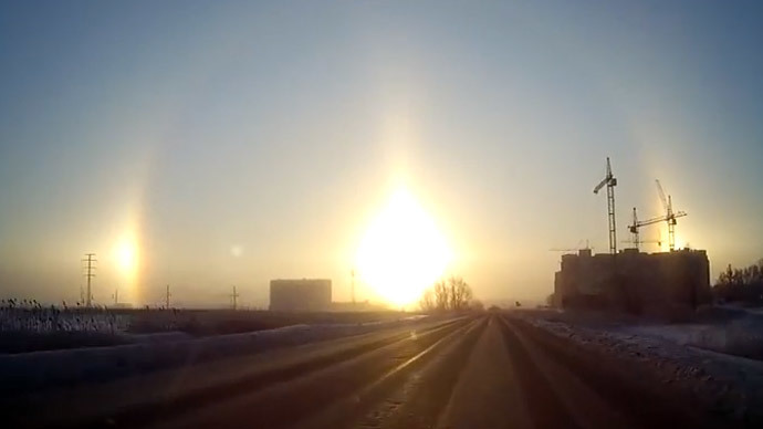 3 suns in the sky: Chelyabinsk witnesses rare halo effect (PHOTOS, VIDEO)