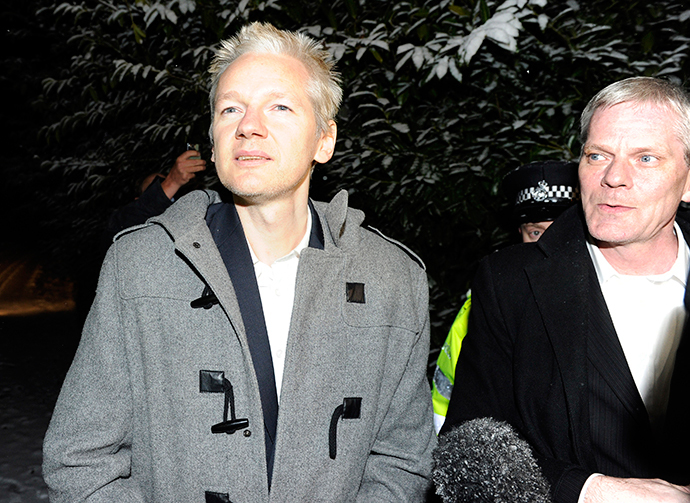 ARCHIVE PHOTO: WikiLeaks founder Julian Assange (L) and WikiLeaks spokesperson Kristinn Hrafnsson in Norfolk, England December 16, 2010. (Reuters / Paul Hackett)