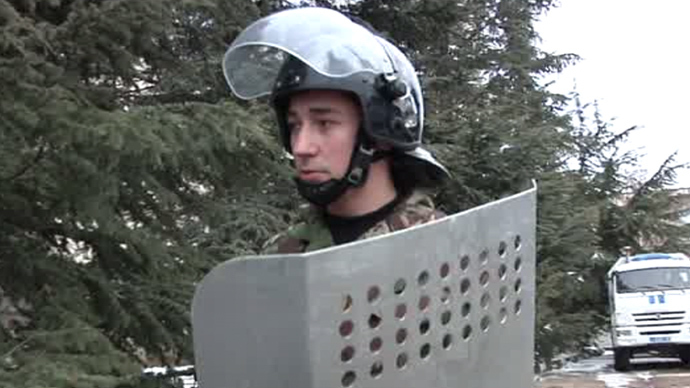 Mikhail, former member of the Crimean Berkut. Screenshot from RT video