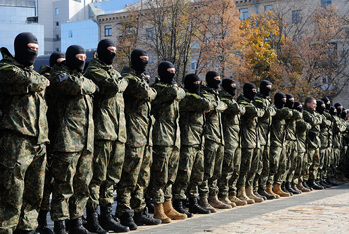 Students of the Azov battalion are dispatched to the conflict zone in southeastern Ukraine (RIA Novosti / Alexandr Maksimenko)