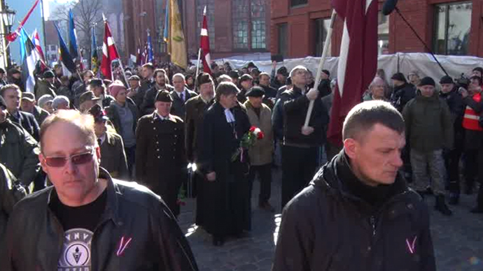 Hundreds of Waffen-SS veterans march in Riga, antifascists ‘sanitize’ square after them