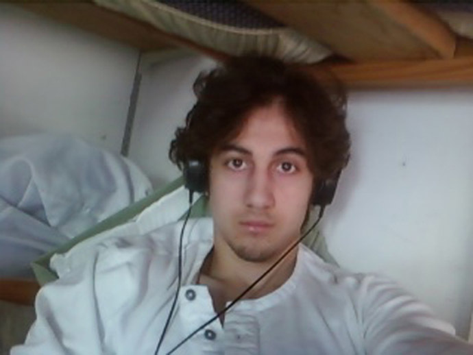 Dzhokhar Tsarnaev is pictured in this handout photo presented as evidence by the U.S. Attorney's Office in Boston, Massachusetts on March 23, 2015. (Reuters)
