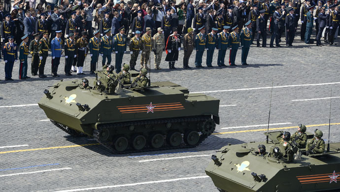 A BTR-MDM Rakushka (Shell) airborne armored personnel carrier at the military parade to mark the 70th anniversary of Victory in the 1941-1945 Great Patriotic War. (RIA Novosti/Alexander Vilf)