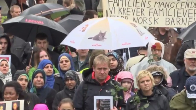 Hundreds protest ‘kidnapping’ in Norway’s Child Welfare System