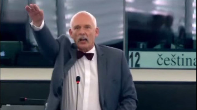 Poland ‘ashamed and sorry’ for MEP’s Nazi salute to EU lawmakers