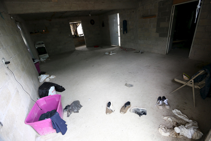 The inside of a property, where the entrance of a tunnel connected to the Altiplano Federal Penitentiary and used by drug lord Joaquin 'El Chapo' Guzman to escape was found, is seen in Almoloya de Juarez, on the outskirts of Mexico City, July 12, 2015. (Reuters / PGR - Attorney General's Office / Handout via Reuters)
