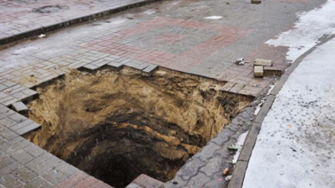 Russian city livid after toddler lost in urban sinkhole