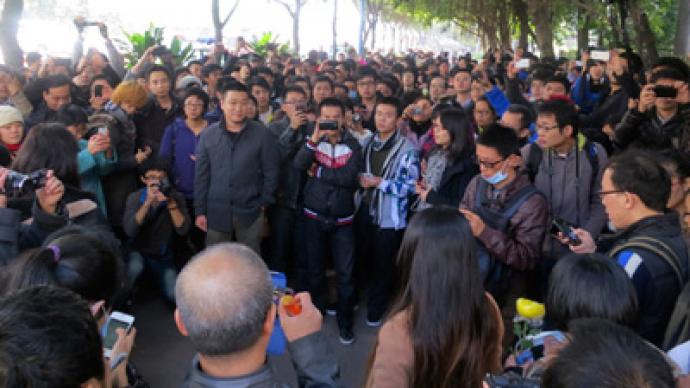 China censorship row escalates to rare street protest
