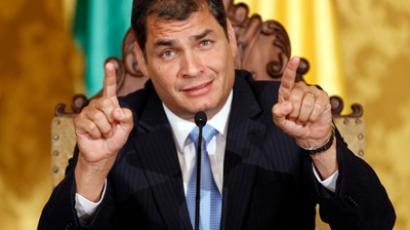 President Rafael Correa declares victory in Ecuador’s elections