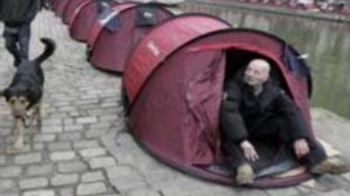 French homeless claim their rights