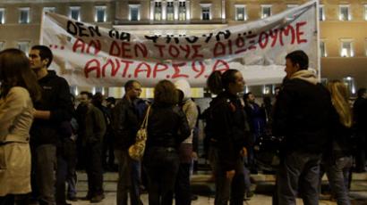 'Nazis out!' Greek protesters attack conference, throw coffee at German diplomat