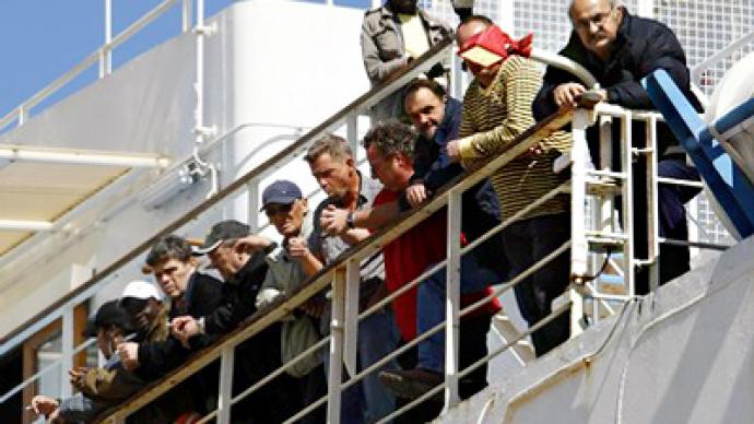 Russians evacuated from Libya reach Malta on ferry