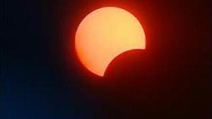 Partial solar eclipse seen in Siberia