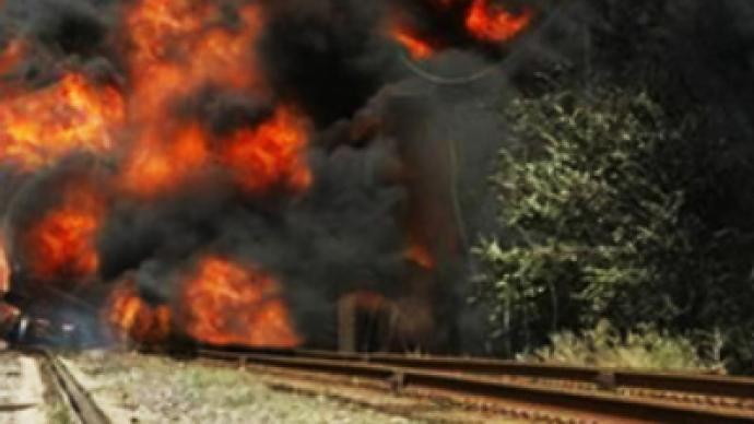 Train with liquefied gas blasted in Dagestan