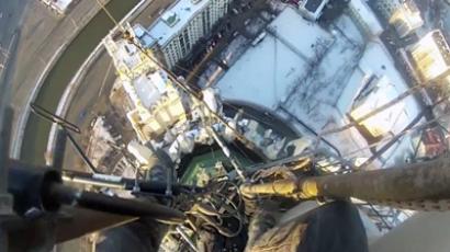Russian daredevils climb Europe’s tallest building