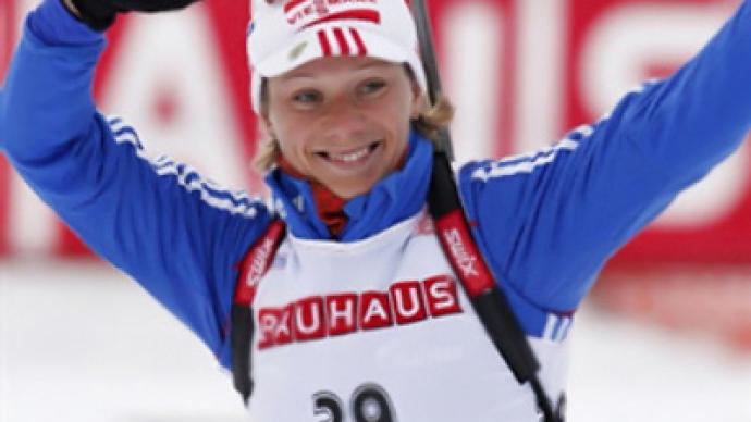 Zaitseva grabs gold in biathlon sprint