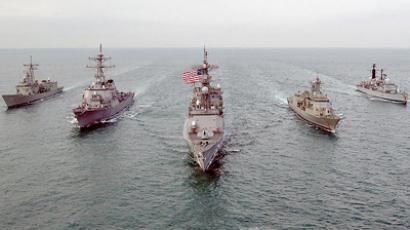 US aircraft carrier sails through Strait of Hormuz