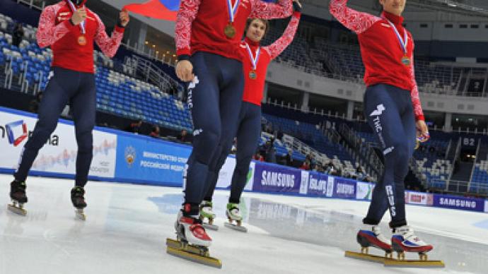 Russian short-trackers have golden rehearsal for Sochi Olympics