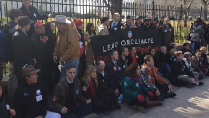 Keystone XL Pipeline protesters arrested in front of the White House