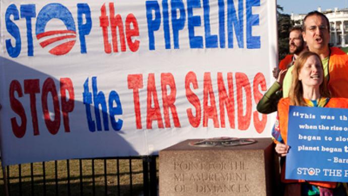 Native Americans disrupt Keystone XL Pipeline construction 