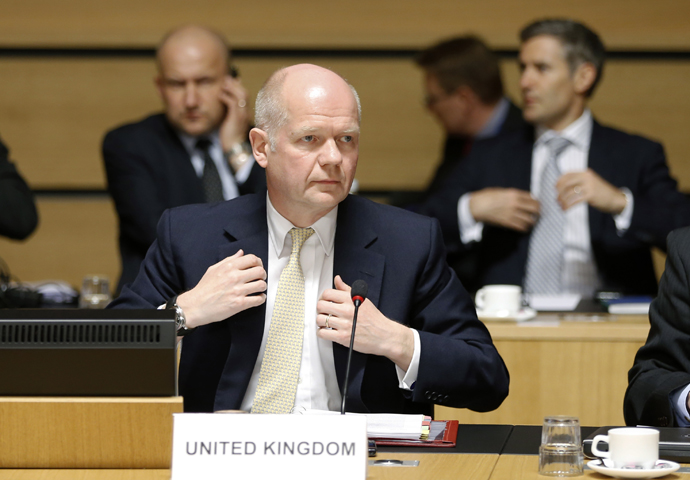 Britain's Foreign Secretary William Hague waits for the start of an European Union foreign ministers meeting in Luxembourg April 22, 2013. (Reuters / Francois Lenoir)