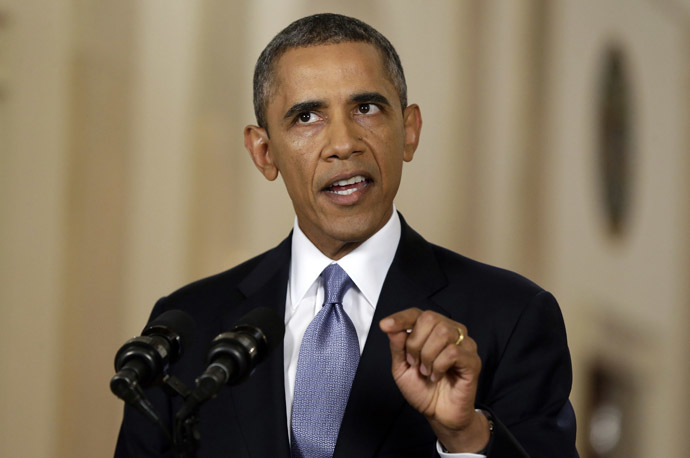 U.S. President Barack Obama addresses the nation about the situation in Syria from the East Room at the White House in Washington, September 10, 2013. (Reuters/Evan Vucci)
