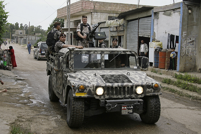 Lebanese army troops deploy in Wadi Khaled on Lebanon's northern border with Syria on May 20, 2011. (AFP Photo / Joseph Eid)