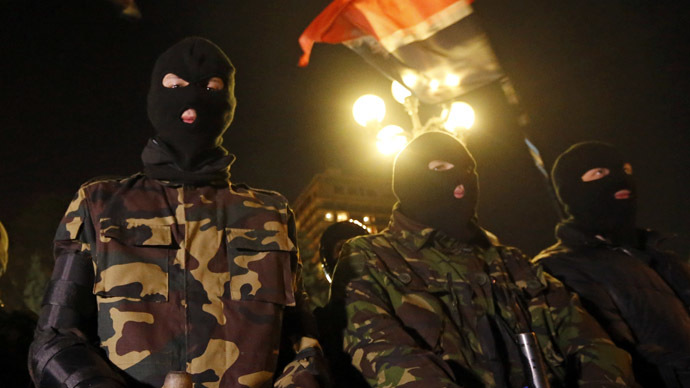 Members of the Ukrainian far-right radical group Right Sector (Reuters/Vasily Fedosenko)