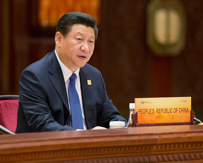 China's President Xi Jinping delivers opening remarks at the Asia-Pacific Economic Cooperation (APEC) leaders' meeting at the International Convention Center at Yanqi Lake in Beijing, November 11, 2014 (Reuters / Pablo Martinez Monsivais)