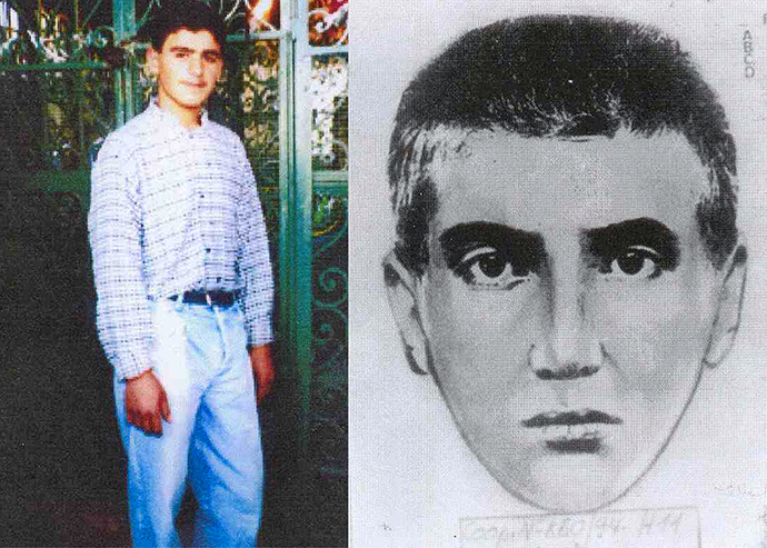 An undated handout combination photo released in Buenos Aires on November 9, 2005 shows Ibrahim Hussein Berro, who has been identified by Argentine prosecutor Alberto Nisman as a Hizbollah militant and the suicide bomber responsible for the 1994 car-bomb attack on the AMIA Jewish community center (Reuters / Argentine Prosecutor's Office)