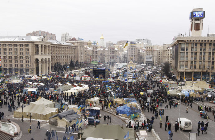 Anti-government protesters gather at Independence Square in Kiev January 28, 2014. (Reuters/Vasily Fedosenko)