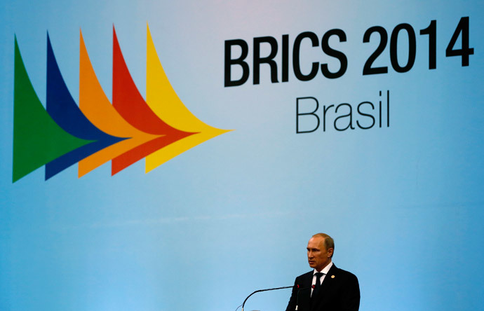 Russia's President Vladimir Putin delivers a speech as he attends the VI BRICS Summit in Fortaleza July 15, 2014.(Reuters / Paulo Whitaker )