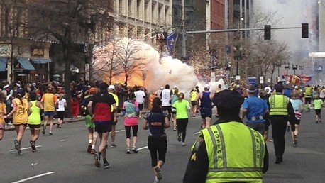 Explosion au moment des attentats de Boston