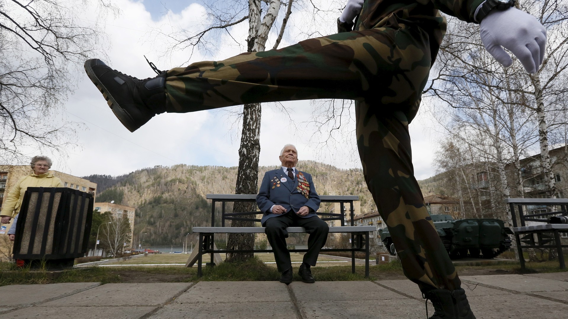 L’ancien combattant russe Aleksei Samokhine, 90 ans