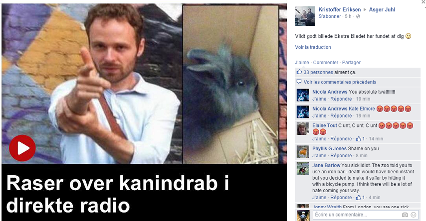 Au Danemark, l'animateur qui a tué un bébé lapin en direct explique son geste
