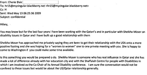 Cherie Blair, la lobbyiste de choc du Qatar