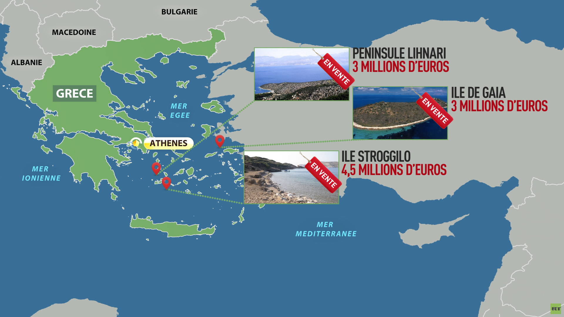 Des mesures désespérées : la Grèce vend ses îles précieuses