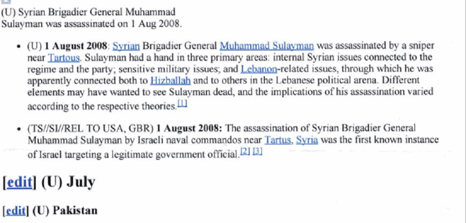 Des documents de la NSA attribuent l'assassinat d'un général syrien à Israël