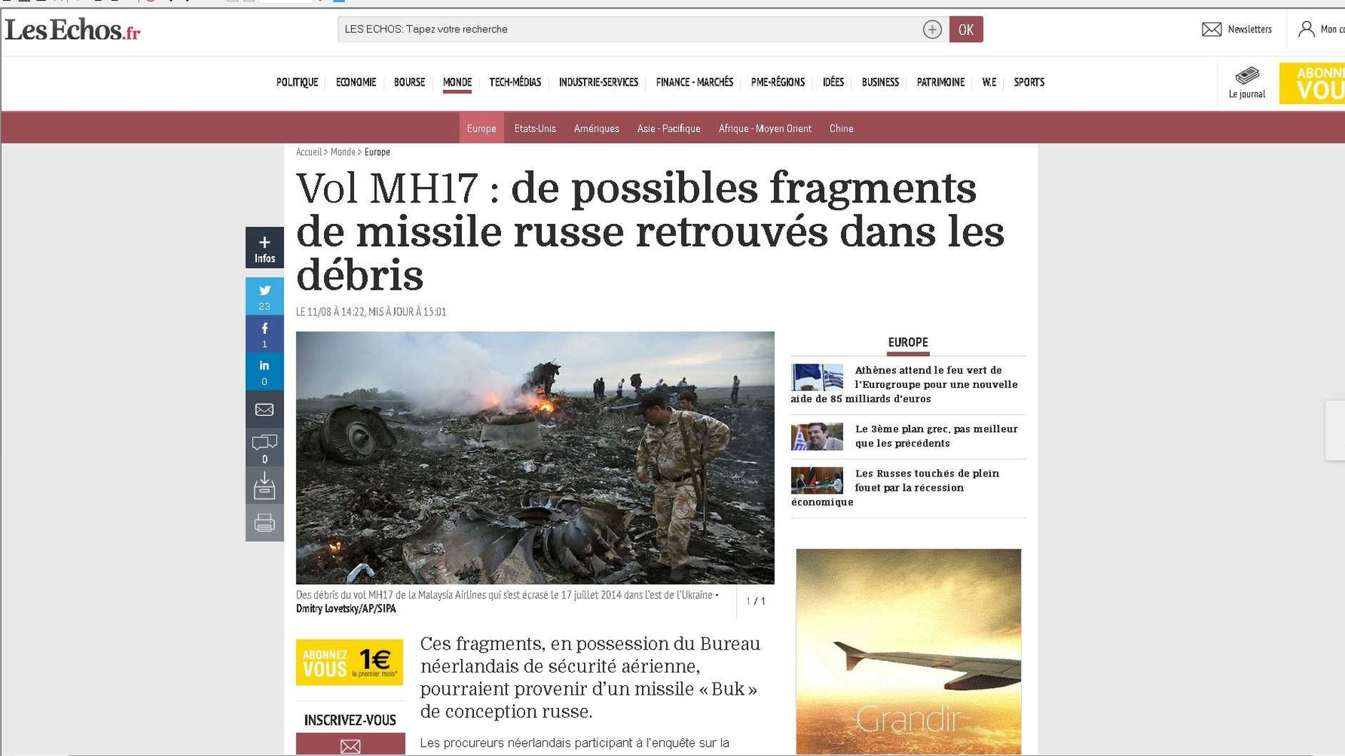 MH17 : pour les enquêteurs, aucune preuve que les fragments de missiles proviennent d’un Bouk russe