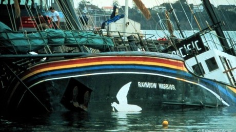 Le navire «Rainbow Warrior», coulé le 10 juillet 1985 par les services secrets français.