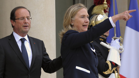 Le président français François Hollande et la secrétaire d'Etat américain Hillary Clinton