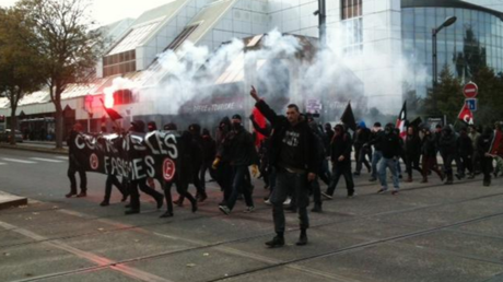 La manifestation dans les rues de Brest.