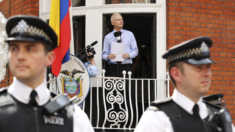 Julian Assange à l'ambassade de l'Equateur à Londres. 